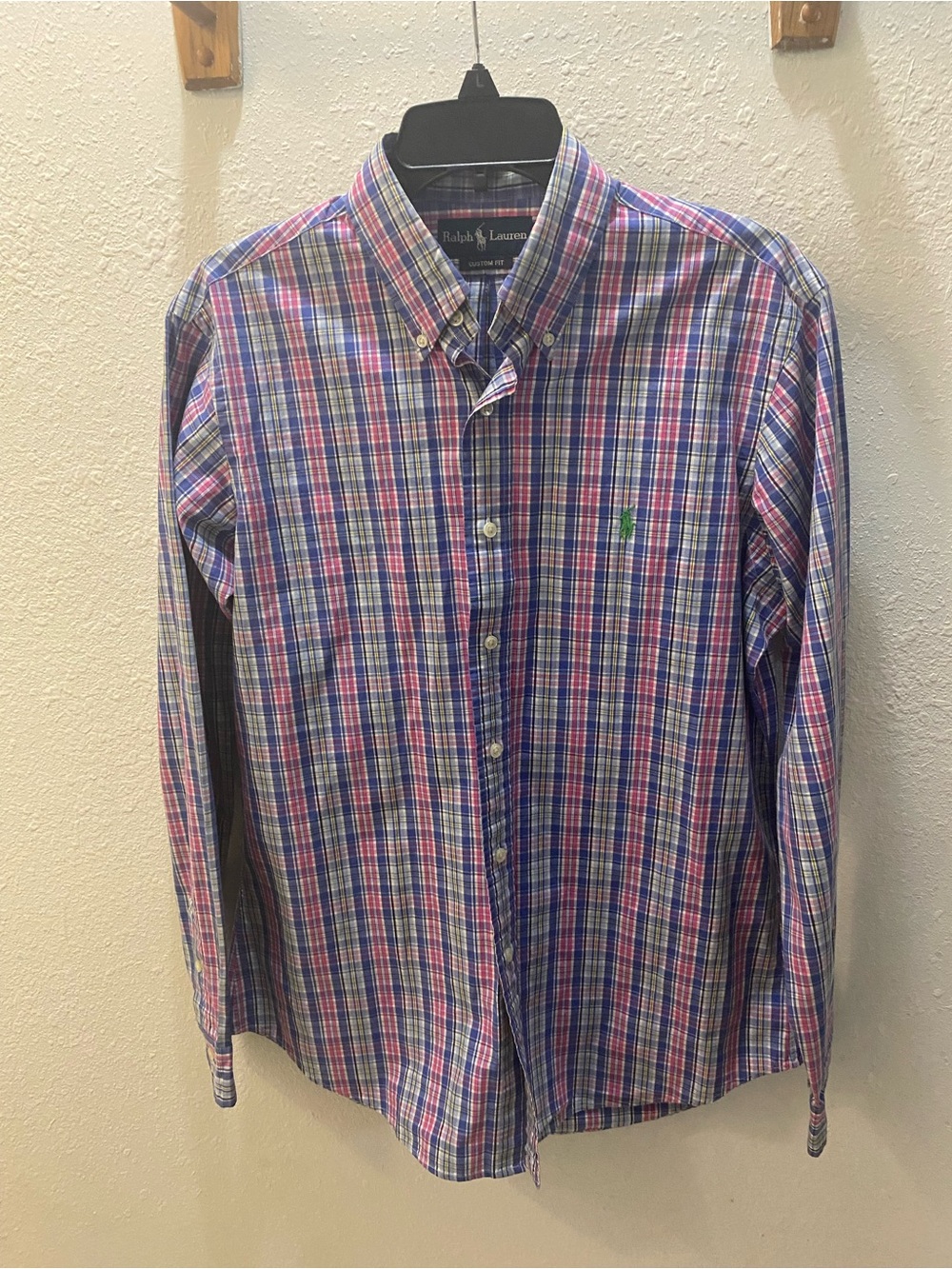 Ralph Lauren Pink, Blue & White Plaid Button-Down Shirt